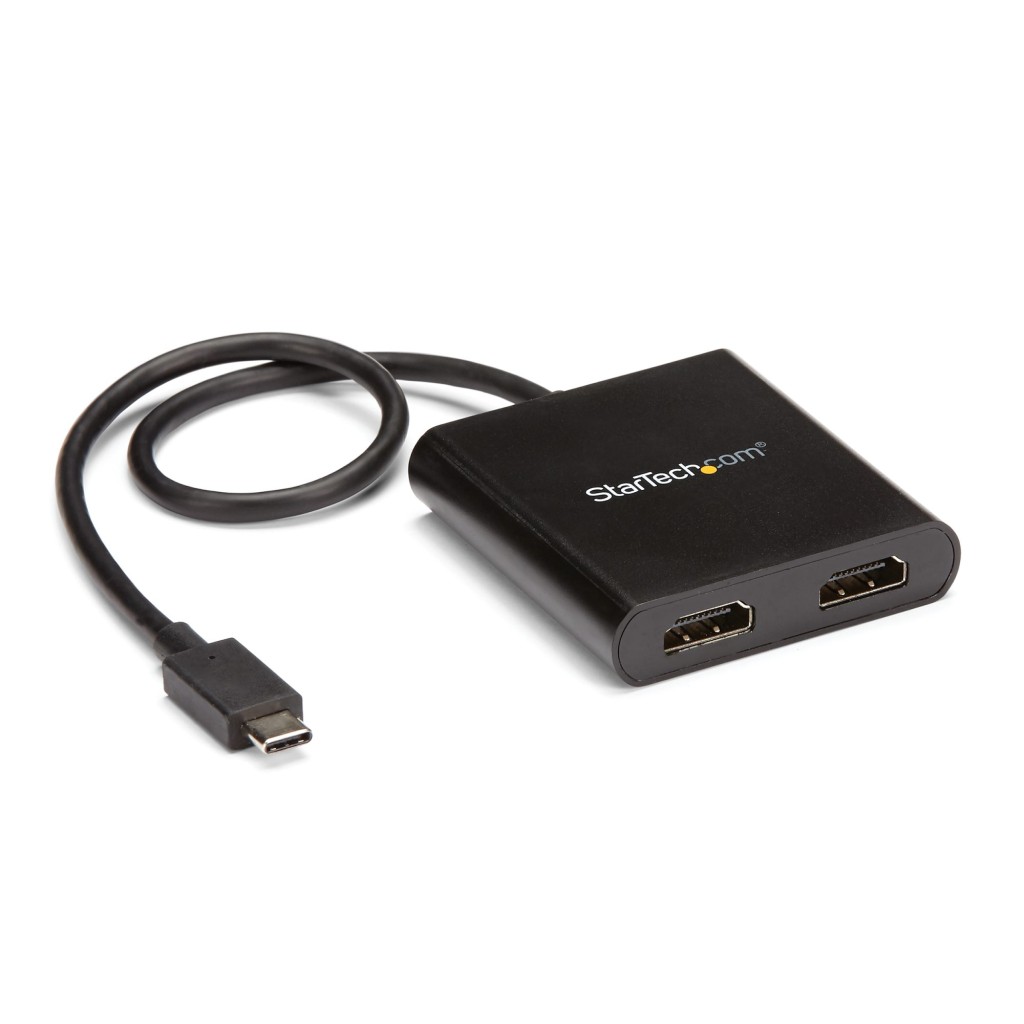 StarTech 2-Port Multi Monitor Adapter, USB-C to 2x HDMI Video Splitter ...