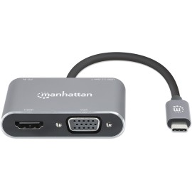 Manhattan® USB-C® to HDMI® and VGA 4-in-1 Docking Converter with Power Delivery
