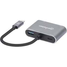 Manhattan® USB-C® to HDMI® and VGA 4-in-1 Docking Converter with Power Delivery