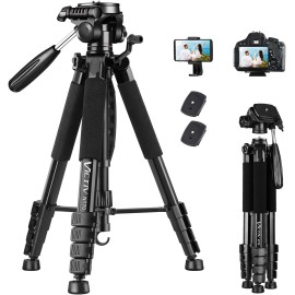 VICTIV 74” Camera Tripod, Tripod for Camera and Phone, Aluminum Professional Tripod Stand for Canon Nikon with Carry Bag