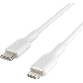 Belkin BoostCharge - Lightning cable - 24 pin USB-C male to Lightning male - 1 m - white - USB Power Delivery (18W)
