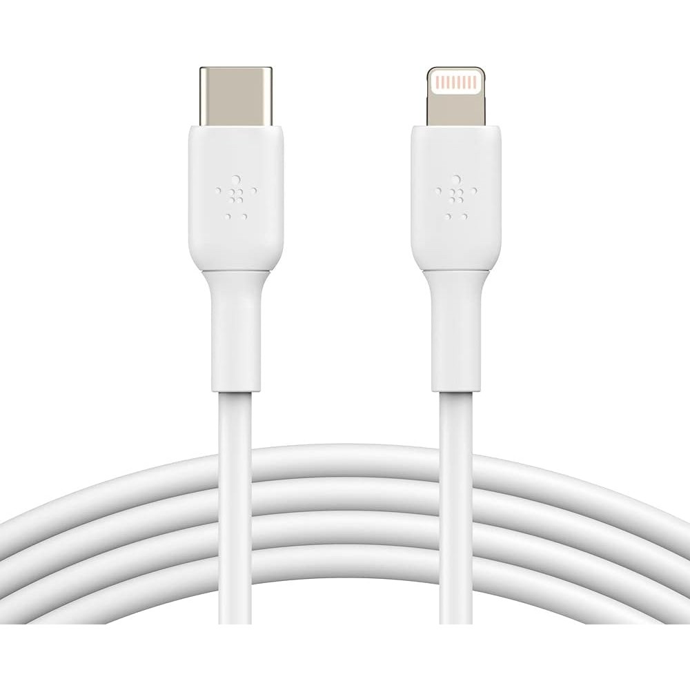 Belkin BoostCharge - Lightning cable - 24 pin USB-C male to Lightning male - 1 m - white - USB Power Delivery (18W)