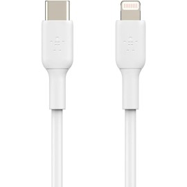 Belkin BoostCharge - Lightning cable - 24 pin USB-C male to Lightning male - 1 m - white - USB Power Delivery (18W)
