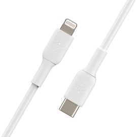 Belkin BoostCharge - Lightning cable - 24 pin USB-C male to Lightning male - 1 m - white - USB Power Delivery (18W)