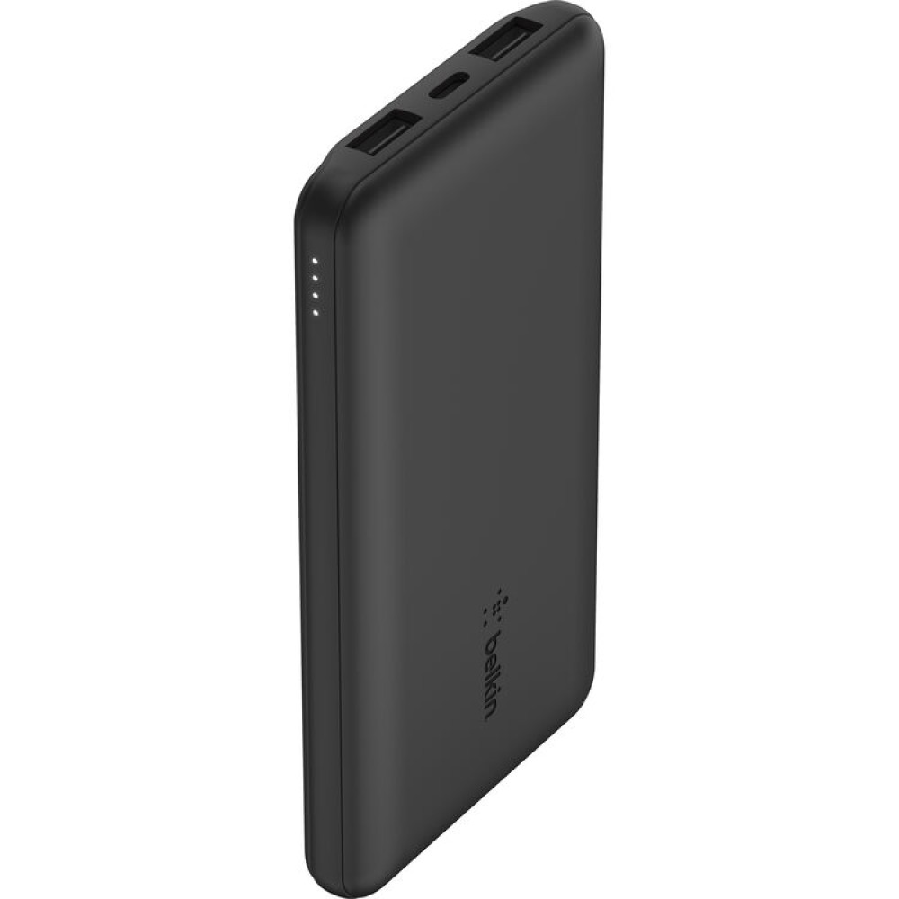 Belkin BoostCharge - Power bank - 10000 mAh - 15 Watt - 3 output connectors (24 pin USB-C, 2 x USB) - black
