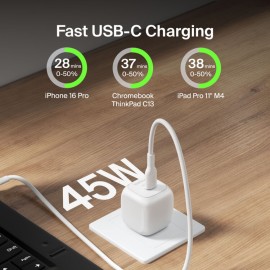 Belkin - wall charger - Lithium - For iPhone 13 - 45W USB-C PD