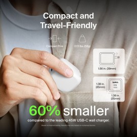Belkin - wall charger - Lithium - For iPhone 13 - 45W USB-C PD