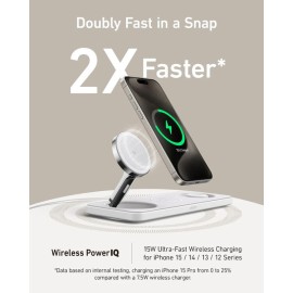 Anker B25M1111-1 MagGo Wireless Charging Station 3-in-1 Pad