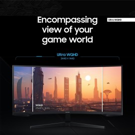 SAMSUNG 34' Odyssey G5 Ultra-Wide Gaming Monitor with 1000R Curved Screen, 165Hz, 1ms, FreeSync Premium, Large Display, Eye Comfort, Multiple Ports, WQHD
