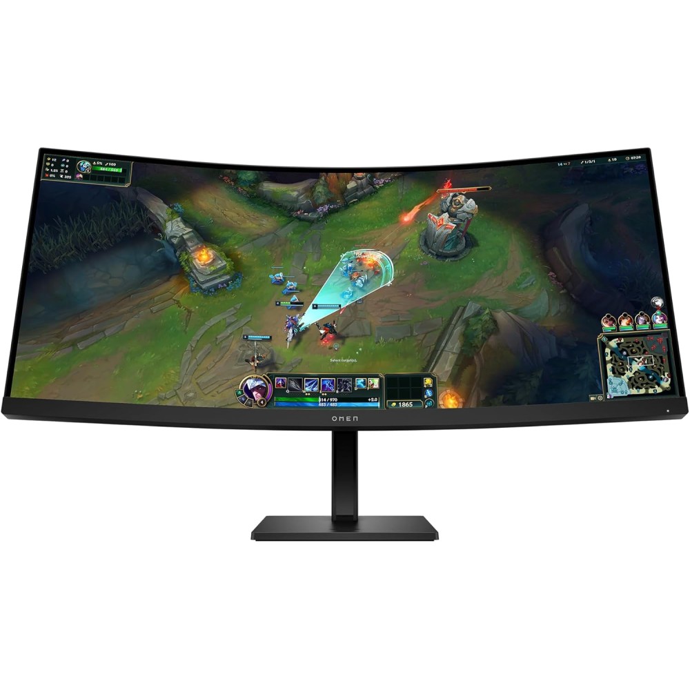 HP OMEN 34 inch WQHD 180Hz Curved Gaming Monitor, Wide QHD Display (3440 x 1440), VA Panel, VESA DisplayHDR 400, 1ms MPRT (with Overdrive), AMD FreeSync Premium Technology, Black, OMEN 34c G2 (2025)