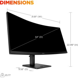HP OMEN 34 inch WQHD 180Hz Curved Gaming Monitor, Wide QHD Display (3440 x 1440), VA Panel, VESA DisplayHDR 400, 1ms MPRT (with Overdrive), AMD FreeSync Premium Technology, Black, OMEN 34c G2 (2025)