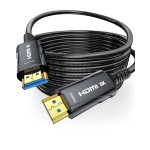 Cratree 8K Fiber Optic HDMI Cable Long 50FT CL2 in Wall - 48Gbps High-Speed 8K 60Hz,4K120Hz,HDCP 2.2&2.3, HDR10