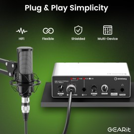GEARit XLR Male to Female Microphone Cable (1 Feet, 2 Pack) 3-Pin Balanced Shielded Mixer, Recording Studio, Podcast - Black