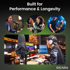 GEARit XLR Male to Female Microphone Cable (1 Feet, 2 Pack) 3-Pin Balanced Shielded Mixer, Recording Studio, Podcast - Black