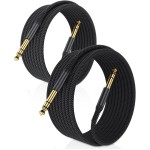 Elebase 1/4 Inch TRS Instrument Cable 10ft 2-Pack,Straight 6.35mm Male Jack Stereo Audio Interconnect Cord,6.35 mm Balanced Line for Electric Guitar,Bass,Keyboard,Mixer,Amplifier,Amp,Speaker,Equalizer