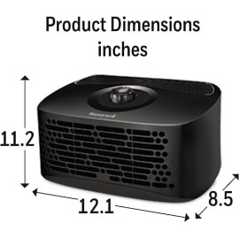 Honeywell HEPA Air Purifier for Home, 450 Ft² in 1 hour, Reduces Dust, Pollen, Pet Dander, Odors, Smoke, Compact Allergen Reducer, Black