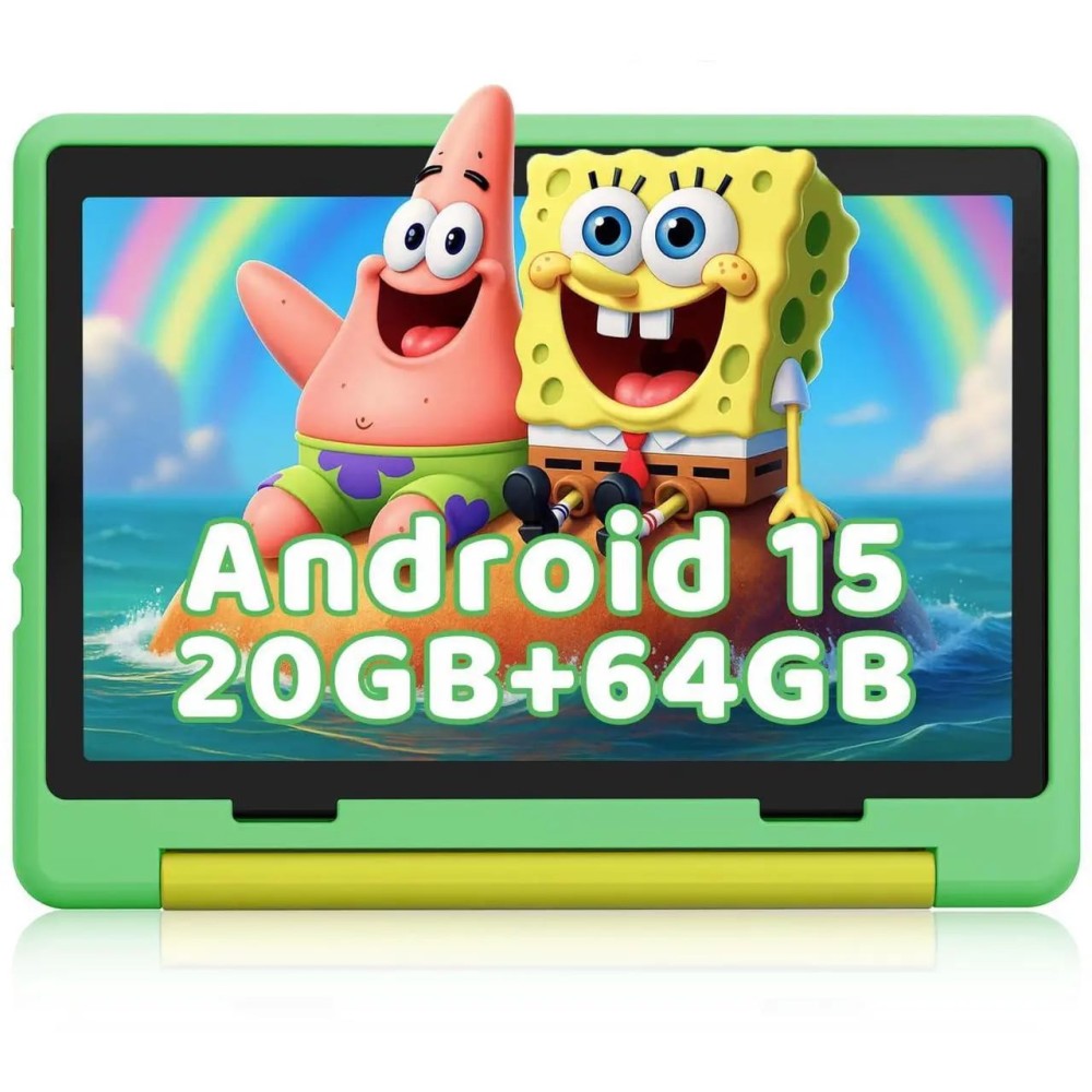 Kids Tablet,Android 15 Tablet with HD Display,10.1 inch,Parental Control & Kids Mode, Octa-Core, GMS Certified,20GB RAM 64GB ROM,1TB Expandable, 5000mAh Green