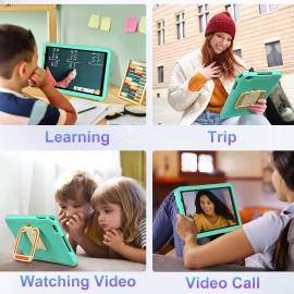 2025 Android 14 Tablet, 10 inch Tablets 22GB+128GB +1TB Expand, 8000mAh Octa-Core Tablet w/ Drop-proof Case, HD IPS Display, GPS, 5G WIFI Metal Green