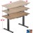 SHW 55 x 28 Inches Electric Height Adjustable Standing Desk with Drawer and Memory Preset, Walnut