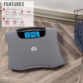 Taylor Precision Products Jumbo Easy-to-Clean 440-lb Capacity Silver Bathroom Scale