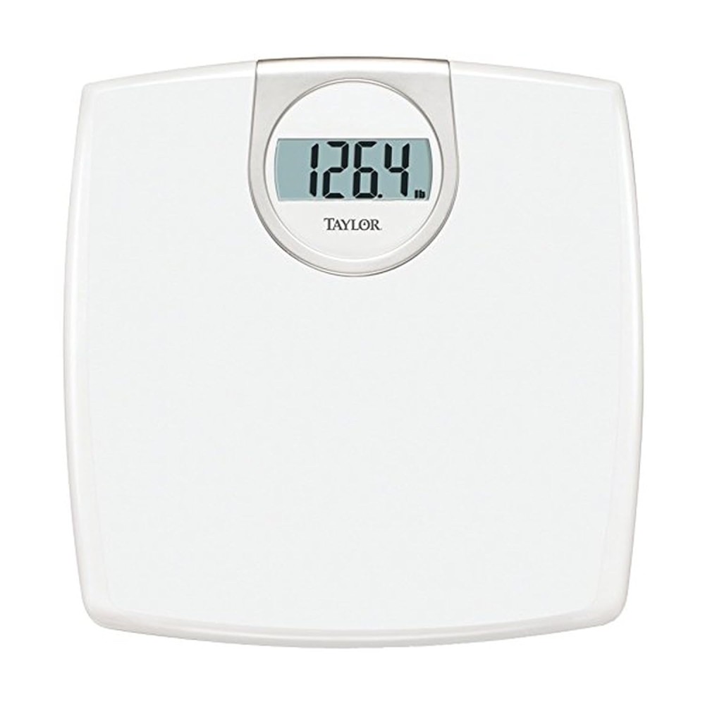 Taylor Precision Products LCD Readout 330-lb Capacity White Bathroom Scale