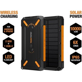ToughTested 10,000-mAh Solar Power Bank with Qi and USB Charging