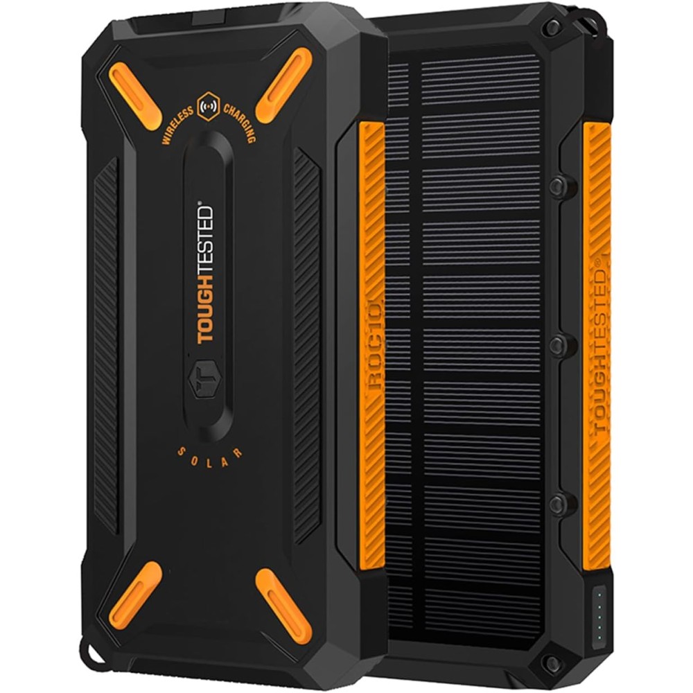 ToughTested 10,000-mAh Solar Power Bank with Qi and USB Charging