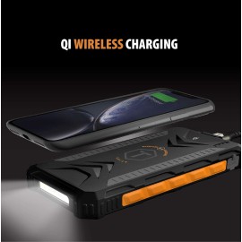 ToughTested 10,000-mAh Solar Power Bank with Qi and USB Charging