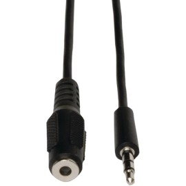 Tripp Lite by Eaton 3.5-mm Male/Female Stereo Audio Extension Cable for Speakers and Headphones, Black (6 Ft.)