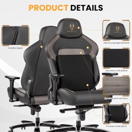 Big and Tall Gaming Chair 440LBS Gaming Chair with Metal Base Memory Foam Lumbar 4D Adjustable Armrest Computer