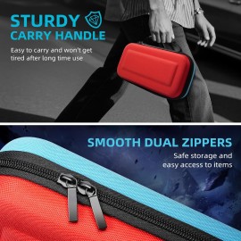 TiMOVO Carrying Case for Nintendo Switch 2 2025, Large Capacity Protective Hard Shell Portable Travel Case Pouch for Switch 2, with 10 Game Card Slots and Pockets for Console & Accessories, Blue+Red