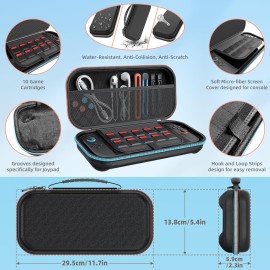 Switch 2 Accessories, Bundle Case for Nintendo Switch 2 (2025), MENEEA 20-IN-1 Kits: Carrying Case, Controller Charger Dock, Grips for Joy Con,Steering Wheels for Mario Kart,Protective Cover for Controller Console for Switch 2