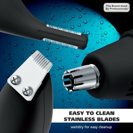 Wahl Pro Series® Rechargeable Eyebrow, Ear & Nose Hair Trimmer for Men – Painless DualTech® Eyebrow Trimmer & Facial Hair Removal Device