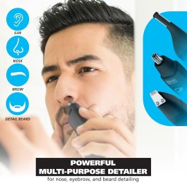 Wahl Pro Series® Rechargeable Eyebrow, Ear & Nose Hair Trimmer for Men – Painless DualTech® Eyebrow Trimmer & Facial Hair Removal Device