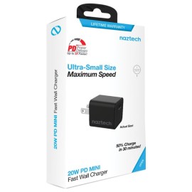 Naztech 20-Watt Power Delivery Mini Fast Wall Charger (Black)