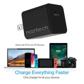Naztech 20-Watt Power Delivery Mini Fast Wall Charger (Black)