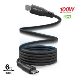 Naztech REcoil 100-Watt 6-Ft. USB-C to USB-C Magnetic Braided Cable (Black)