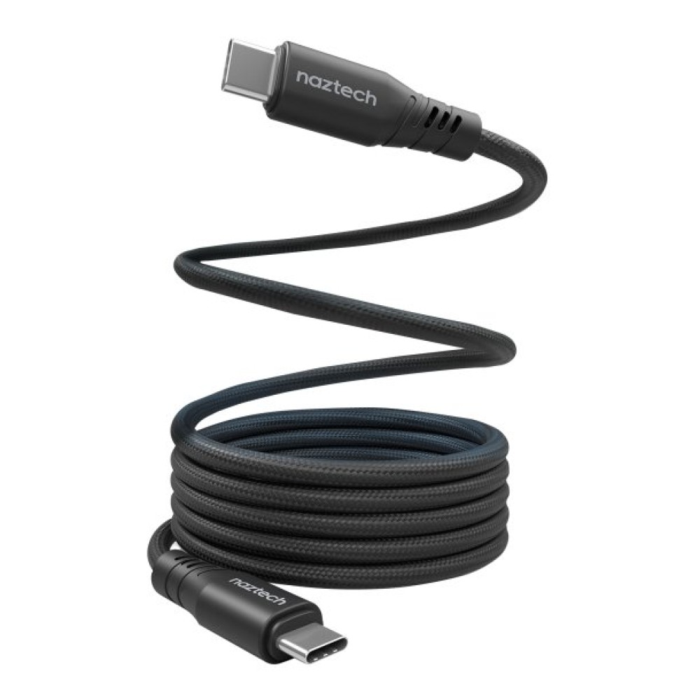 Naztech REcoil 100-Watt 6-Ft. USB-C to USB-C Magnetic Braided Cable (Black)
