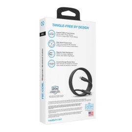 Naztech REcoil 100-Watt 6-Ft. USB-C to USB-C Magnetic Braided Cable (Black)