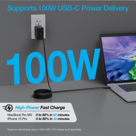 Naztech REcoil 100-Watt 6-Ft. USB-C to USB-C Magnetic Braided Cable (Black)