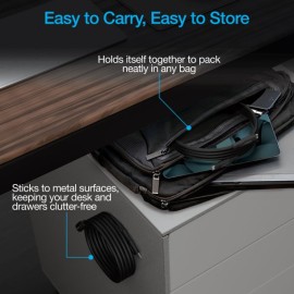 Naztech REcoil 100-Watt 6-Ft. USB-C to USB-C Magnetic Braided Cable (Black)