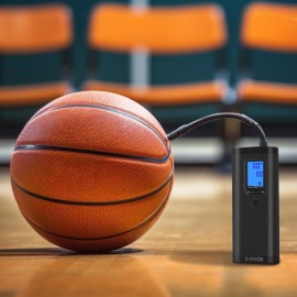 Z-EDGE ZA103 Combo 150-PSI Portable Air Inflator and 2,000-mAh Power Bank with Digital Display and Carrying Pouch (Black)