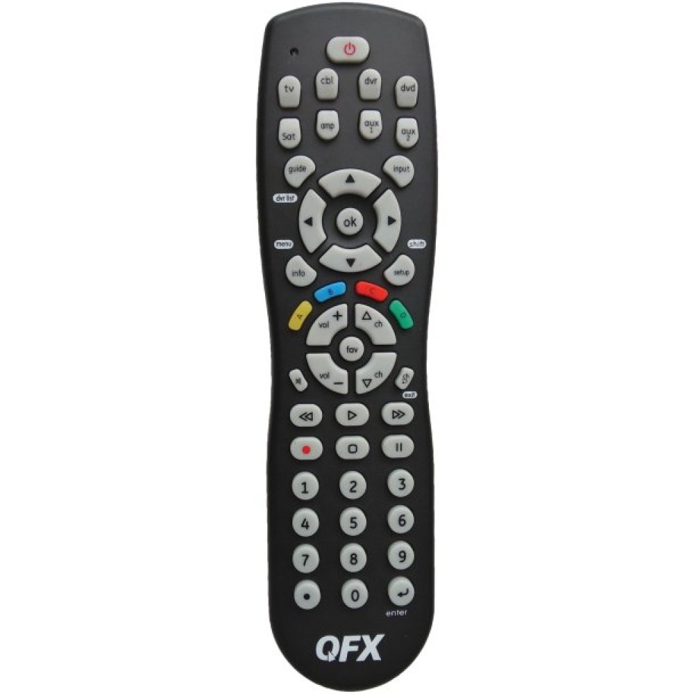 QFX 8-Device Universal Remote with Glow-in-the-Dark Buttons, Black