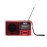 QFX Portable AM/FM/Shortwave Radio with Bluetooth, Flashlight, and Solar Panel, Red,