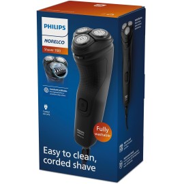 Philips Norelco Shaver 1100 Series, Dry Electric Shaver, 27 Self-Sharpening ComfortCut Blades, 4D Floating Heads, P-Cap, Deep Black
