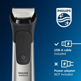 Philips Norelco Multigroom 7000 Series, All-in-One Trimmer, Beard Trimmer and Hair Clipper, 23-Piece Men's Grooming Kit for Beard, Face, Nose, Ear, Body, with Titanium Blades, Travel Pouch