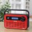 JENSEN Portable Digital AM/FM Weather Radio with Weather Alert and 2-Way Charging, Red, JEP-250