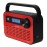 JENSEN Portable Digital AM/FM Weather Radio with Weather Alert and 2-Way Charging, Red, JEP-250