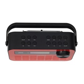 JENSEN Portable Digital AM/FM Weather Radio with Weather Alert and 2-Way Charging, Red, JEP-250
