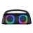 IQ Sound Bluetooth Boom Box Speaker with FM Radio, RGB Light Show, and Remote, True Wireless, Black,